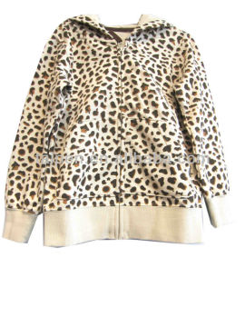 Newest Fashion Velour Printed Winter Jacket for Girls