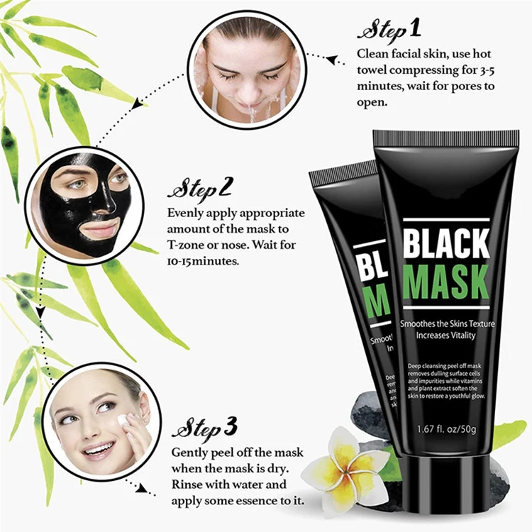 Private Label Bamboo Activated Charcoal Peel off Blackhead Remover Mask