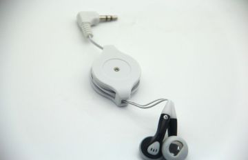 1.2m Long Corded Stereo Retractable Headphones For Train , Buse Custom Made