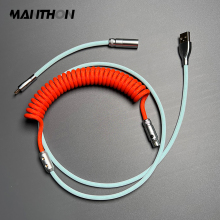 Custom Aviator USB C Coiled Cable for Mechanical Gaming Keyboard