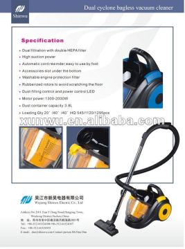 HEPA filter cyclonic vacuum cleaner