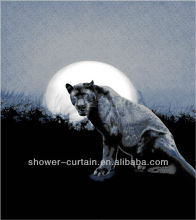 new design plain fabric shower curtain wolf photo screem shower curtain