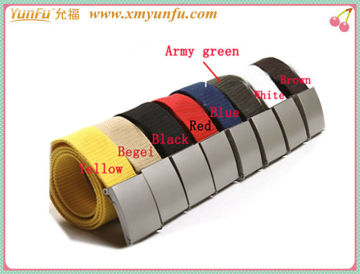 Fashion Metal Buckle multicolor canvas printed belt