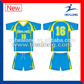 High School Blue And Yellow Volleyball Uniform Designs