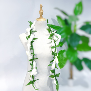 Braided Ti Leaves Twisted with Magnolia Flower Lei