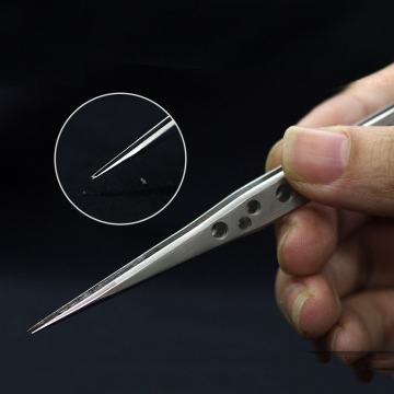 Stainless Steel Antistatic Tweezers Antiskid Ultra-precision Straight-head Tweezers Model Special Tool for Building Model
