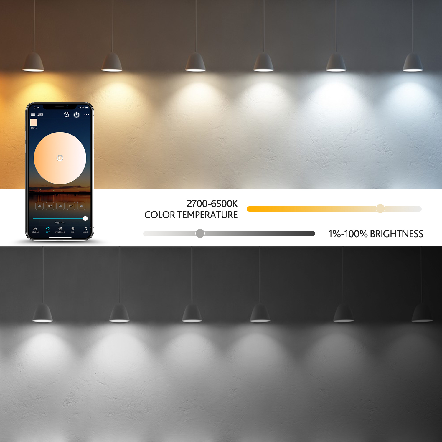 Tuya Alexa Dimmable  Color Inteligente Wifi Led Light 