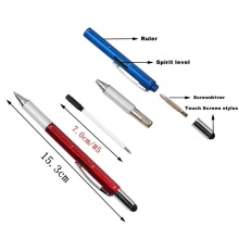 Wholesale Multi-function 6-in-1 Ruler Level Screwdriver Tech Stylus Tool Ballpoint Pen