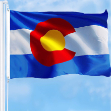 Printed Brass Grommets Polyester Colorado State Flag