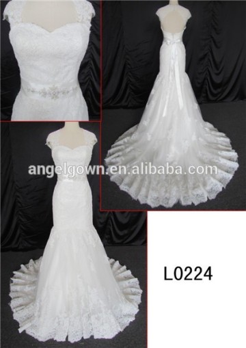 2015 elegant mermaid wedding dress lace/mermaid wedding gown lace fitted
