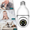 အိမ်တွင်းလုံခြုံရေးညတွင် Vision CCTV LED Surveillance PTZ 360 LAMMALD ကိုင်ဆောင်သူ E27 Network Smart Bulb WiFi ကင်မရာ