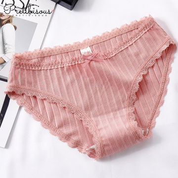 Fashion cotton briefs transparent lace panty for women