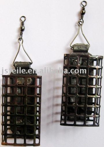 black iron metal fishing feeder cage