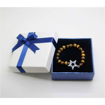 Yellow Tiger eye Gemstone Bracelet with Diamante alloy star Piece