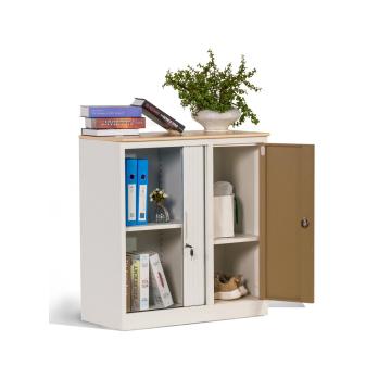 Petit meuble de rangement en métal de bureau avec dessus en MDF