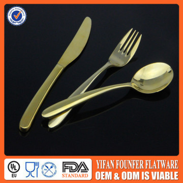 Stainless steel gold cutlery,golden spoons forks set,golden cutlery set