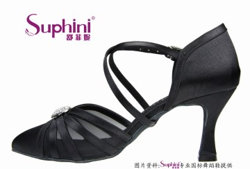 Tap dance shoes,Close toe mesh ballroom diamond dance shoes