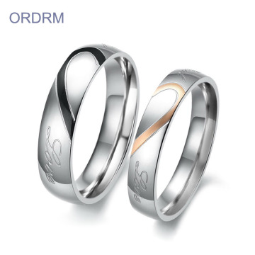 Stainless Steel Wedding Ring Set Him And Her