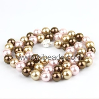 Silver clasps shell pearl necklace Shell-pearl-88-080