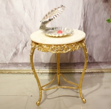 French Elegant Carved Tea Table