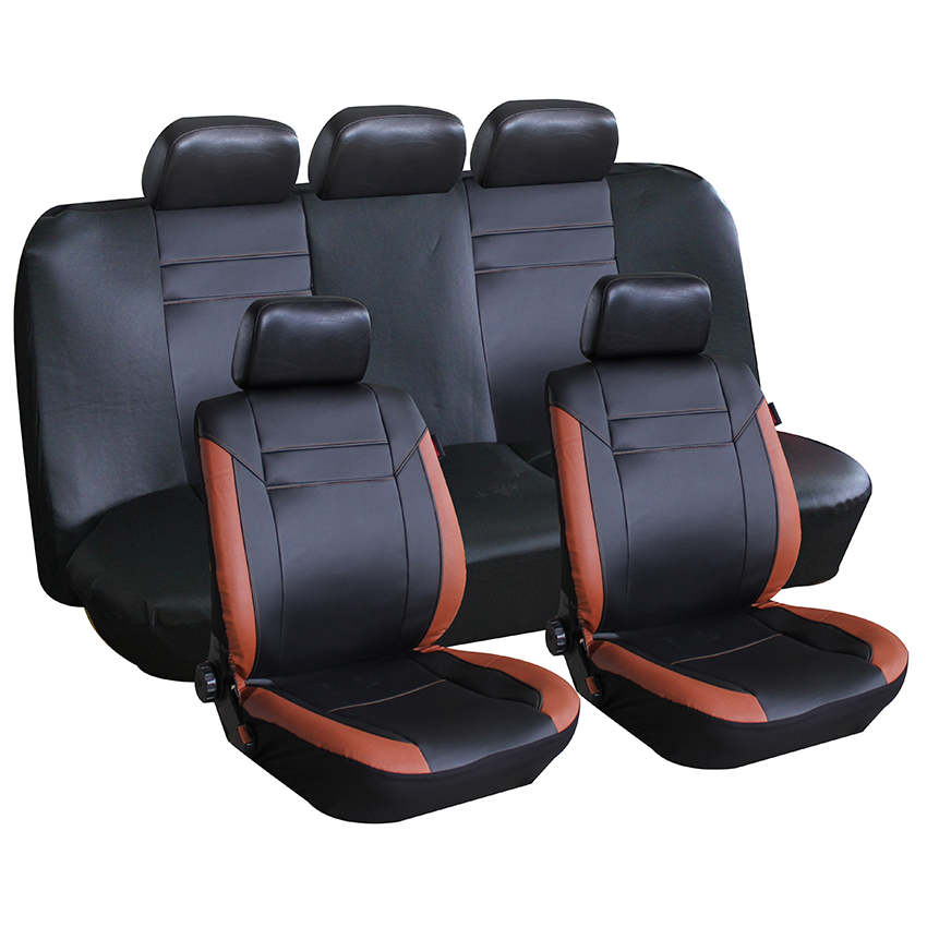 cubiertas de asiento de automóviles de PVC negro y naranja