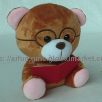 wearing glasses, reading book Teddy Bear toys