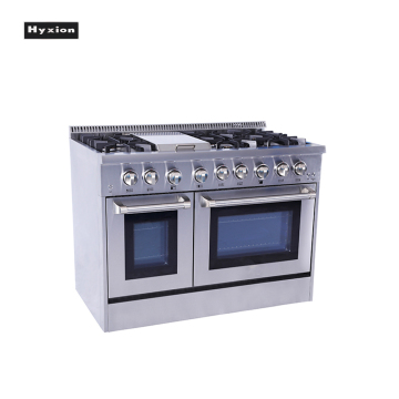 48" Double Oven 8 Burner Gas Range with Oven