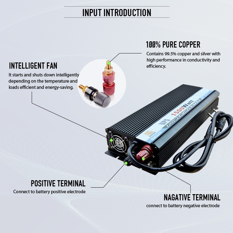 1500w ups inverter 12v dc to 220v ac with charger dc inverter air conditioner compressor