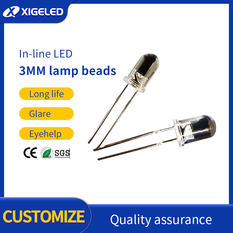 En línea LED 3 mm Beads de lámpara morada de alta potencia