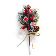 Christmas Pine Wreath Decorative Set with Berries and Cones Simulation
