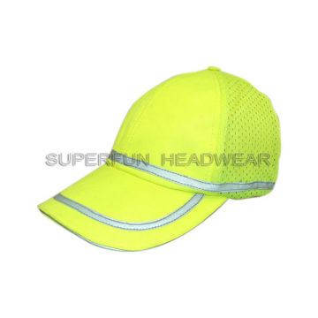yellow high visibility reflective fluorescent strip safety caps and hats