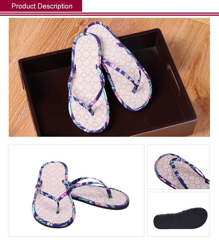 Simple Design Printed Cotton Slippers Disposable Hotel Close Toe Customized Logo Slippers