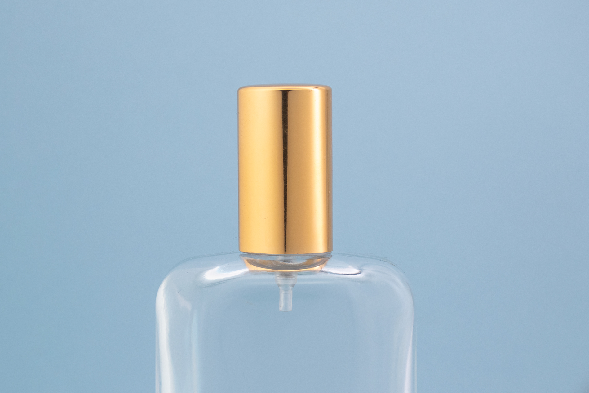 Bomba de crimpagem FEA 15 em ouro brilhante com colar e tampa de alumínio FEA 15 shiny gold crimp pump with aluminium collar and cap