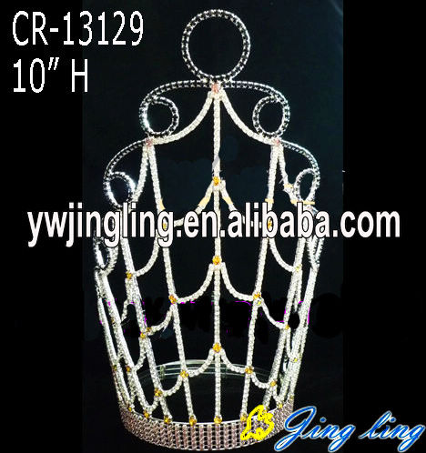 10" Wholesale rhinestone crowns and tiaras for pageant