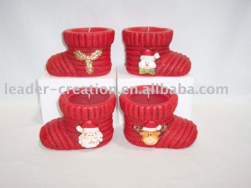 christmas ceramic candle