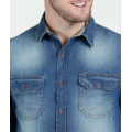 Chemise décontractée en denim à manches longues pour hommes sur mesure