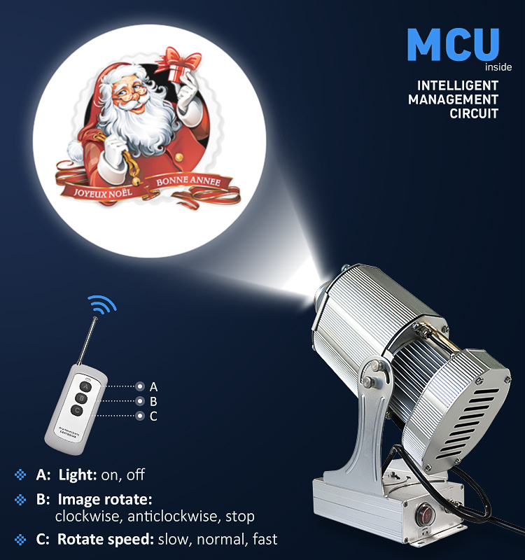 Outdoor Christmas Projector 80 Watt Logo Projector Led Rotating Advertising Gobo Projector Lights