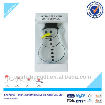Instant heating snow man gel pad for promotion