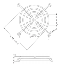 Steel Material Diameter 1.6mm Fan Guard