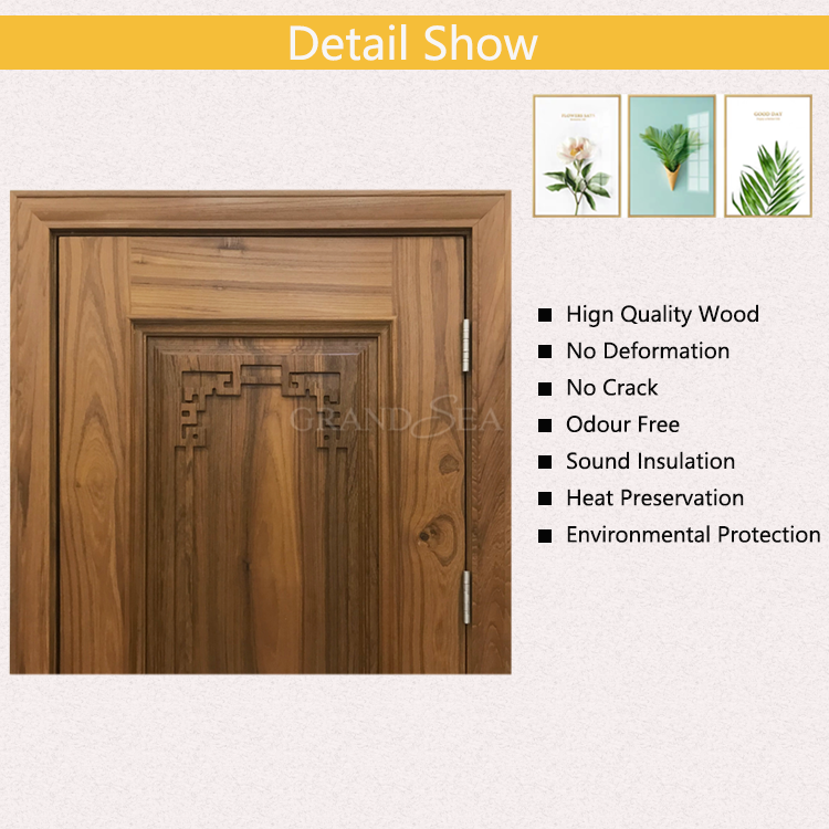 Fire Rated Best Price Interior Solid Teak Wooden Door For Main Door