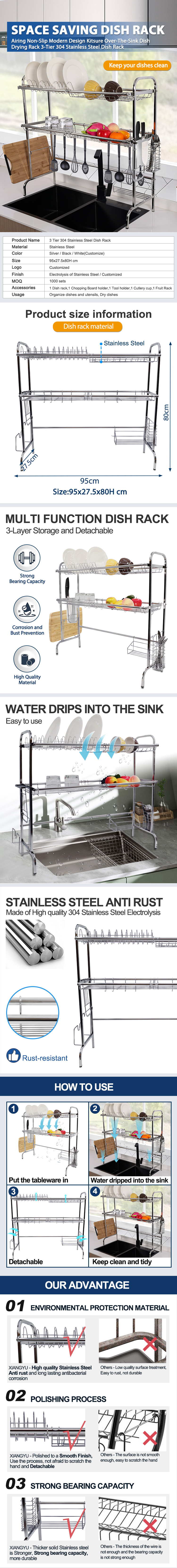 Stainless steel dish drying rack