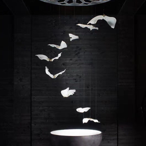 Stainless steel small bird led pendant light