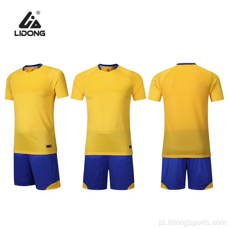 Conjunto de camisa de futebol de poliéster respirável