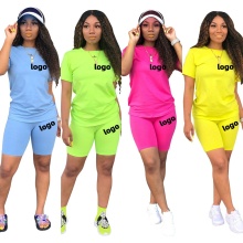 Women's Solid Jogger Sets: 2 Piece Short and Shirt Outfits for Female Clothing