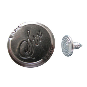 Alloy jeans button with wording