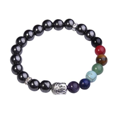 7 Chakra Gemstone Buddhism & Buddha Alloy Magnetic Bracelet