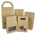 Brown Kraft Paper PVC Window Die Cut Paper Bag