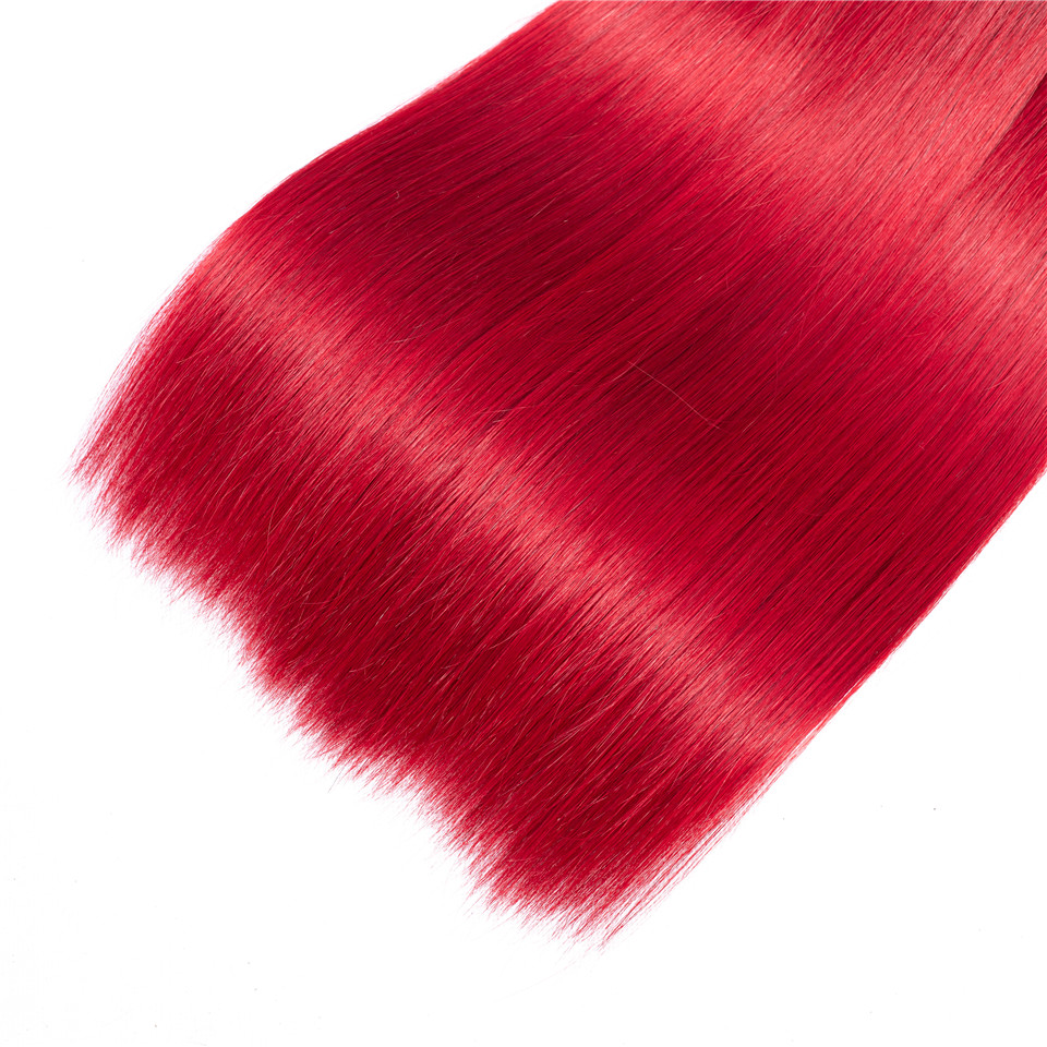 Hot Sale China Suppliers Raw Indian Hair 1B Red Straight Salon Hair Extension