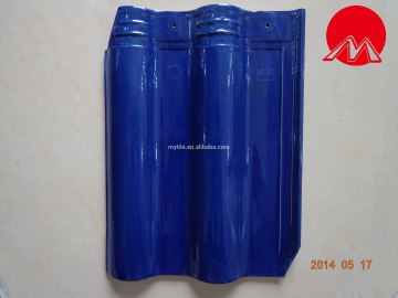 cobalt blue glossy ceramic roofing tile