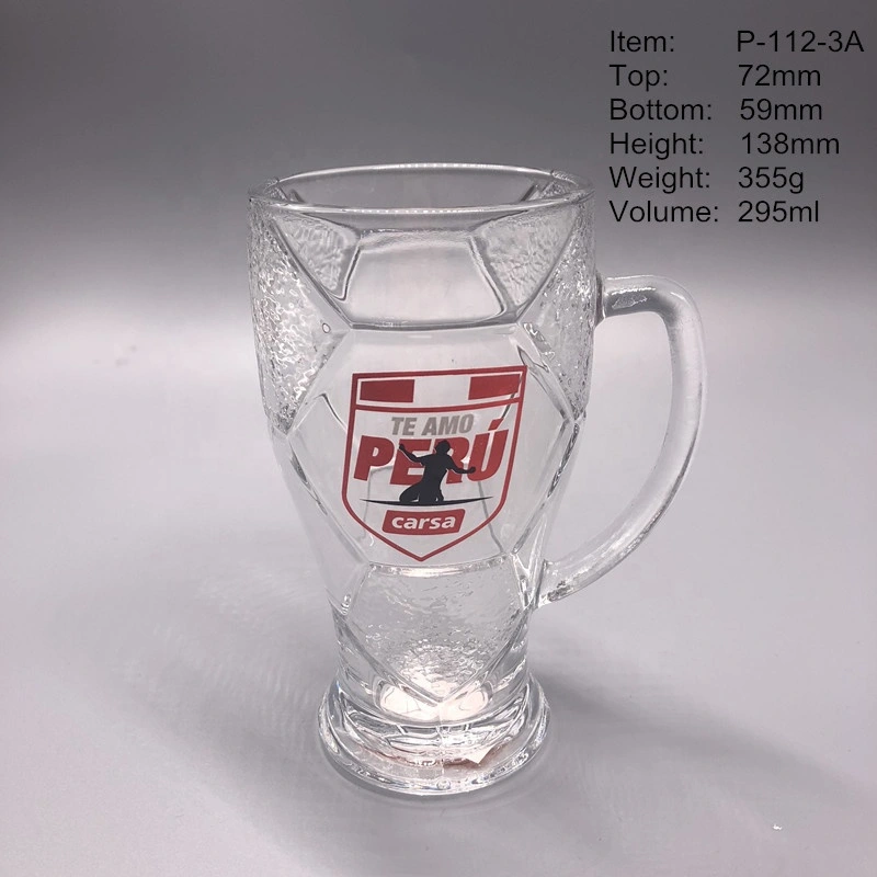 Factory Wholesale 400ml 600ml Glass Football Beer Cup Glass Shaped Football Cup New Products Can Be Customized